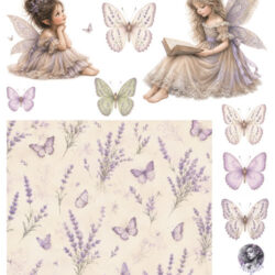 Fairybells combi knipvel voor pop-up en decoupage - lavendel combi 99083/033