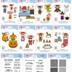 Elizabeth Craft Designs - SET 2382 t/m 2389 + CS462 t/m CS464